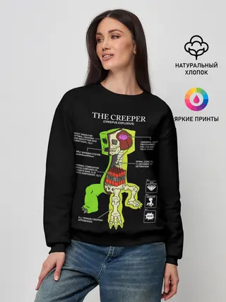 Женский свитшот / Майнкрафт, Крипер