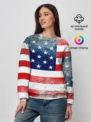 Женский свитшот / Америка Флаг
