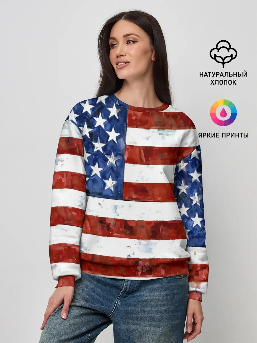 Женский свитшот / США ФЛАГ