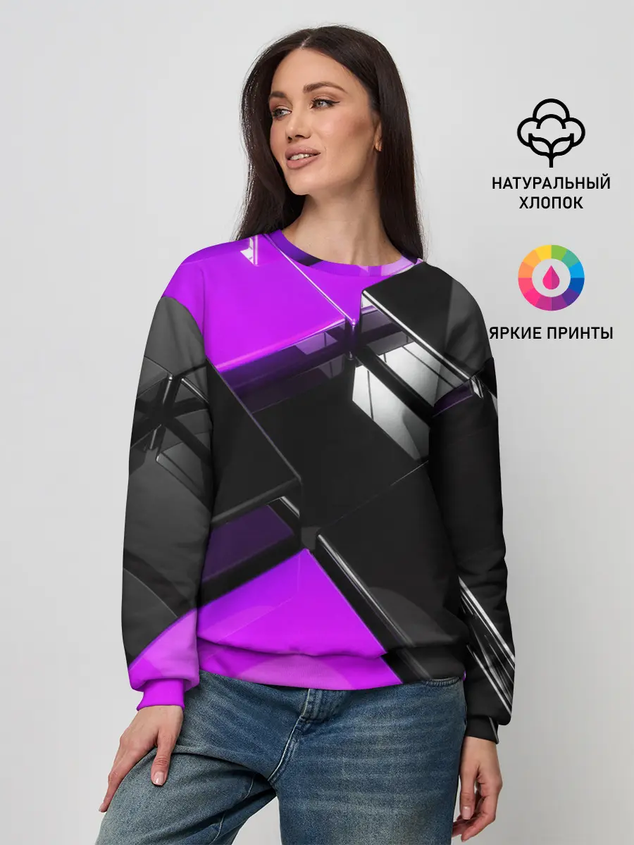 Женский свитшот / Неоновые кубы