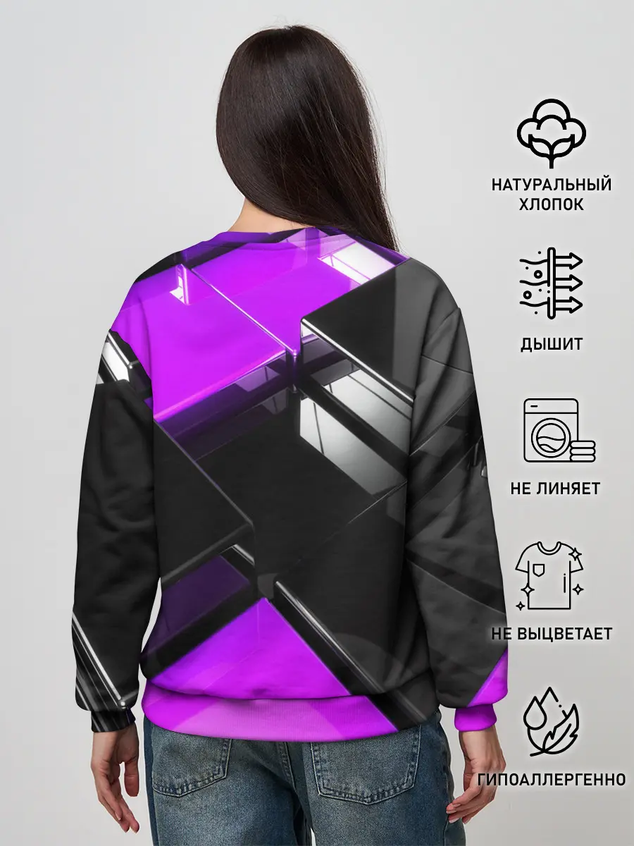 Женский свитшот / Неоновые кубы