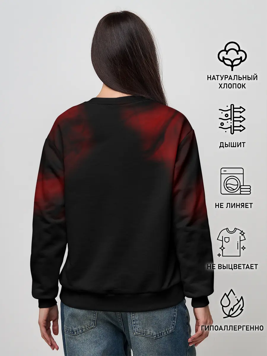 Женский свитшот / Красное солнце Ванпанчмен