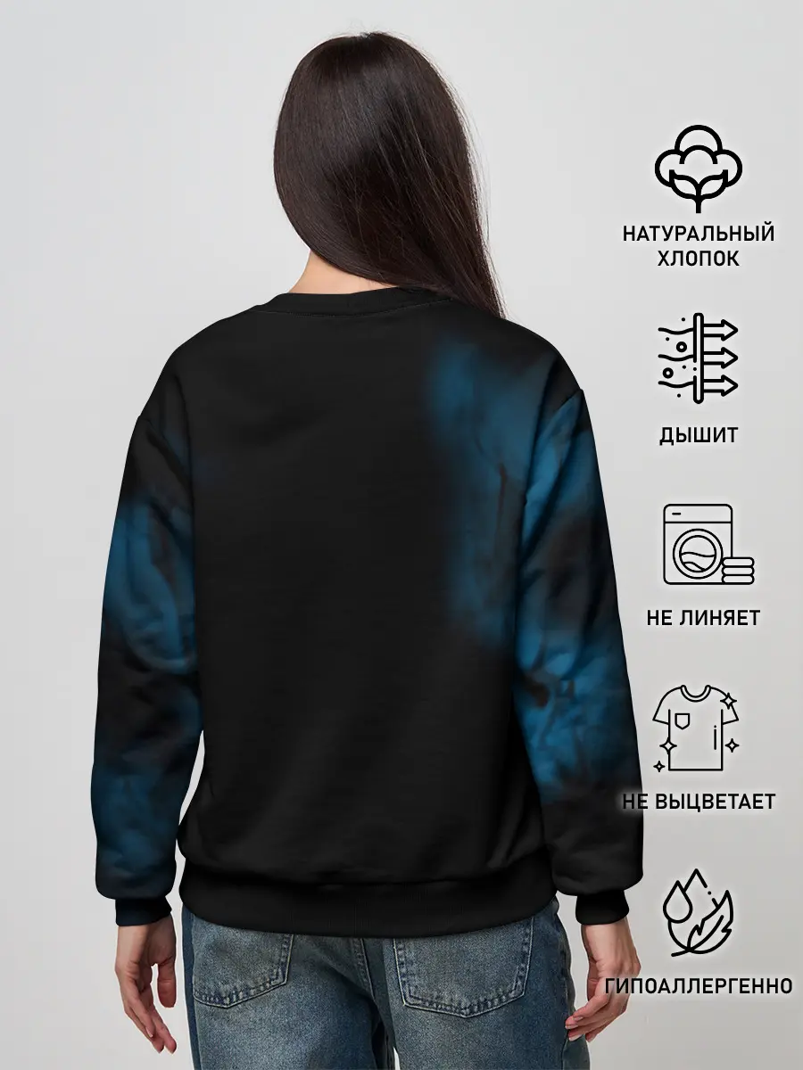 Женский свитшот / Синий Сайтама