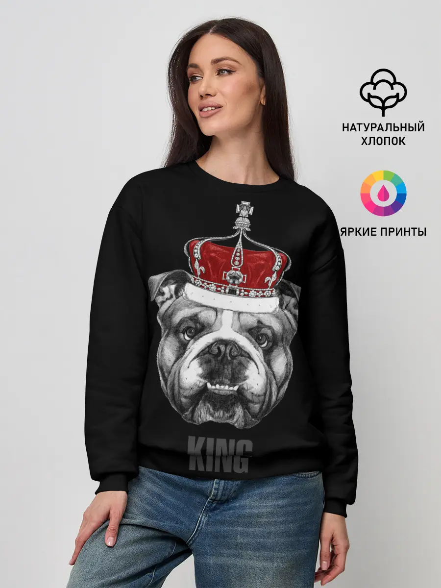 Женский свитшот / Английский бульдог с короной