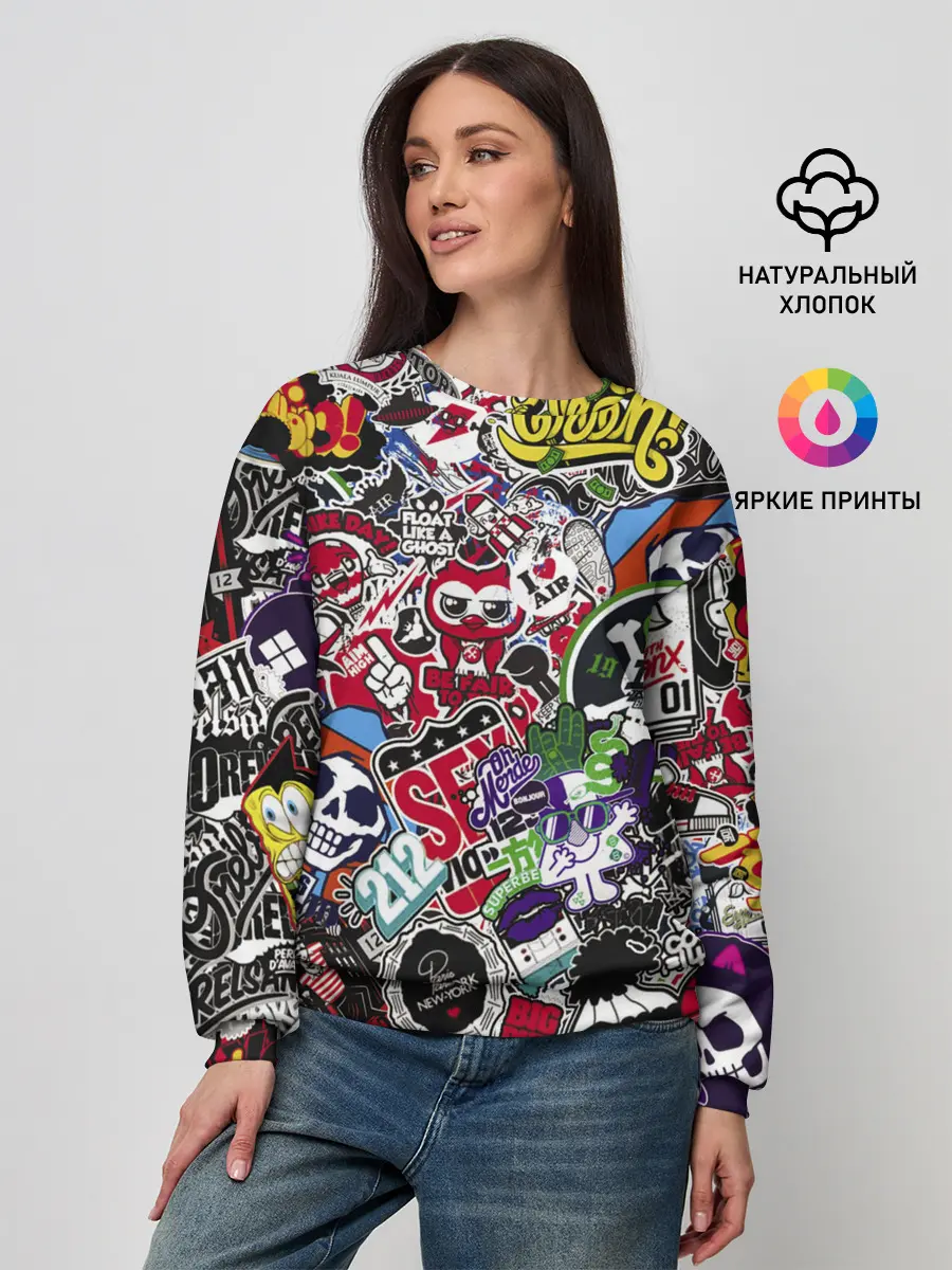 Женский свитшот / Stickerbombing New York