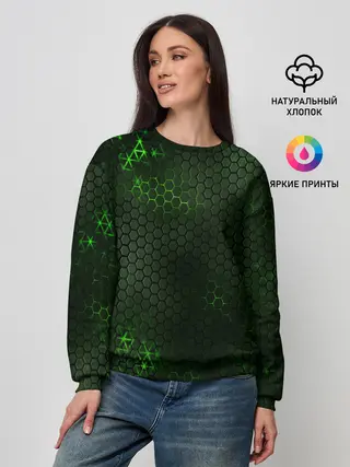 Женский свитшот / ЗЕЛЕНАЯ БРОНЯ / GREEN STEEL