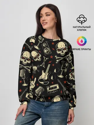 Женский свитшот / Гранж с черепами