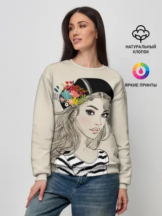 Женский свитшот / Парижанка в берете