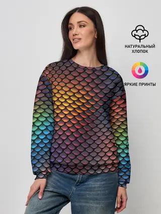 Женский свитшот / Радужная чешуя