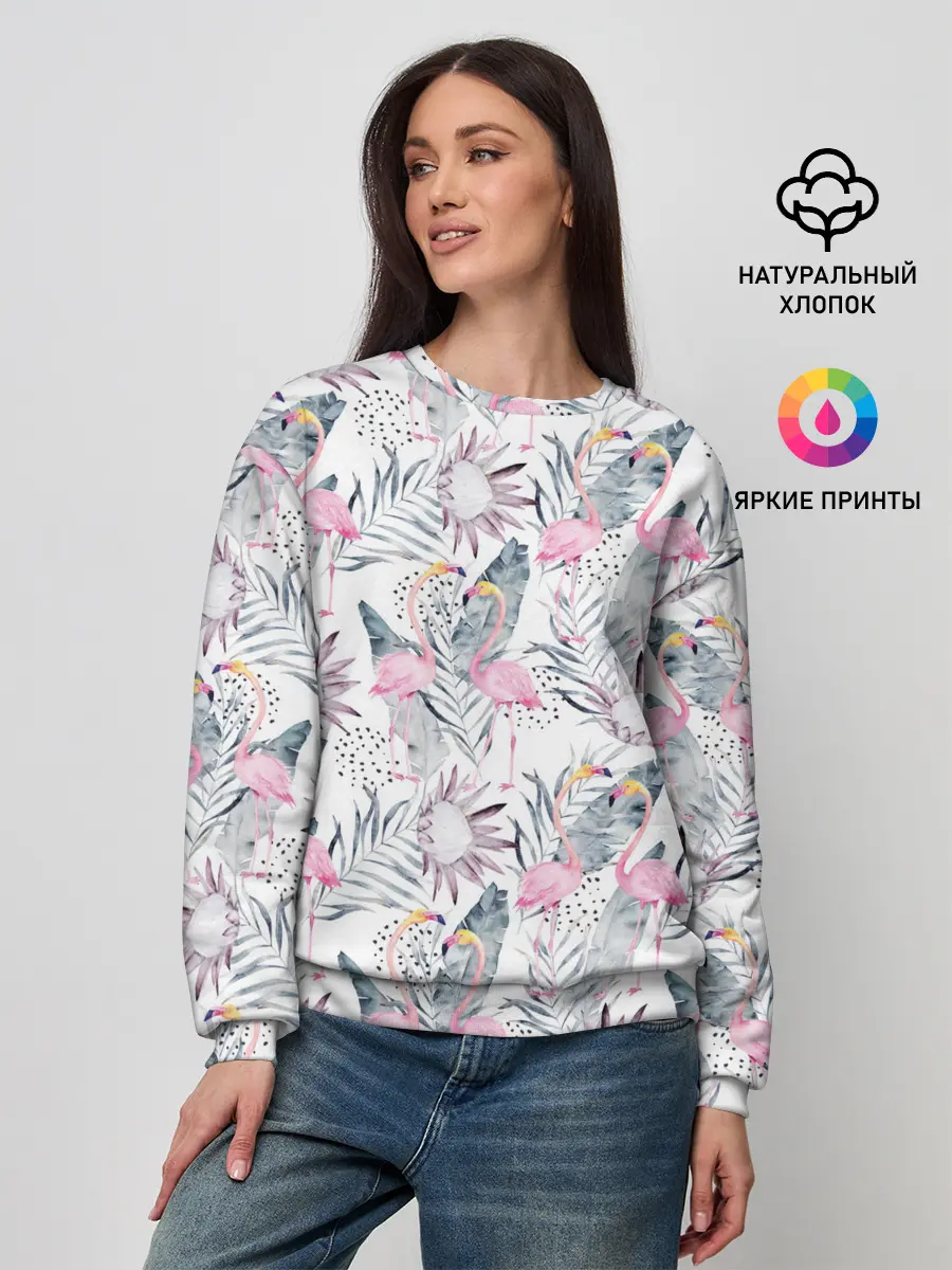 Женский свитшот / Фламинго