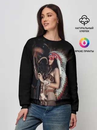 Женский свитшот / Девушка с лошадью