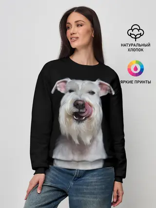 Женский свитшот / Белый шнауцер