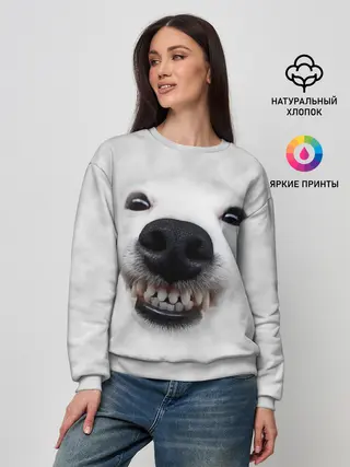 Женский свитшот / Собака - улыбака