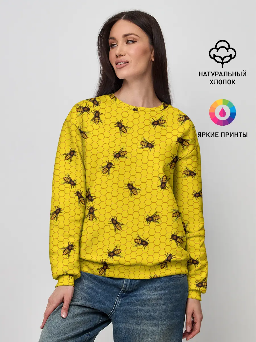 Женский свитшот / Пчелы в сотах