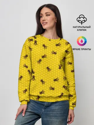 Женский свитшот / Пчелы в сотах