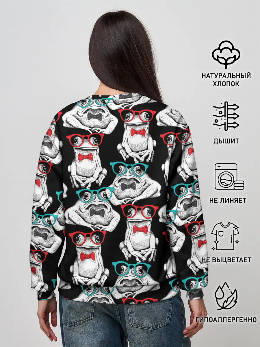 Женский свитшот / Лягушки в очках