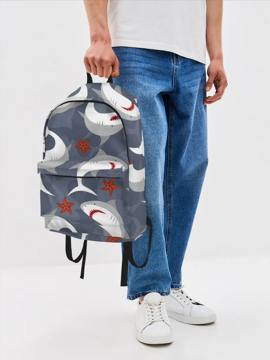 Рюкзак джинсовый / Акулы