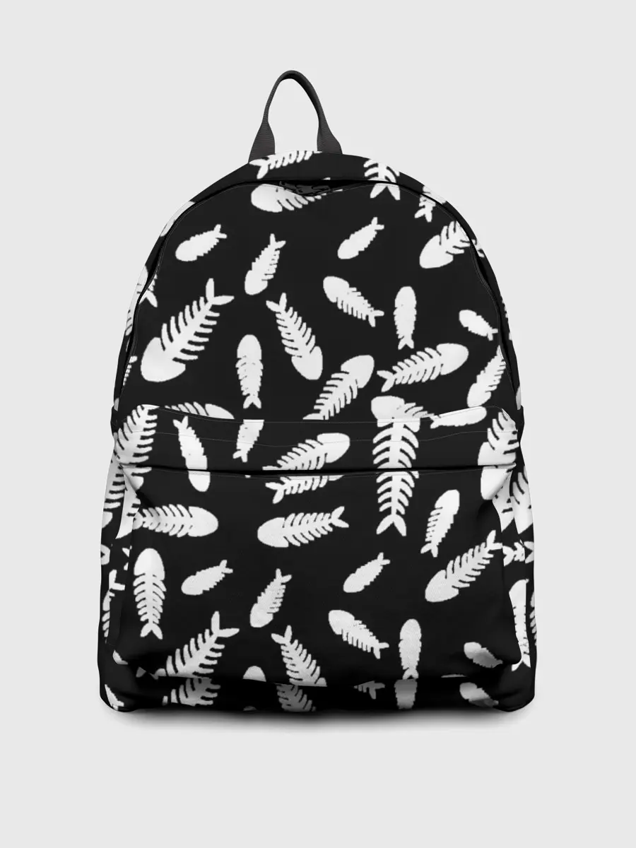 Рюкзак джинсовый / Скелеты рыб