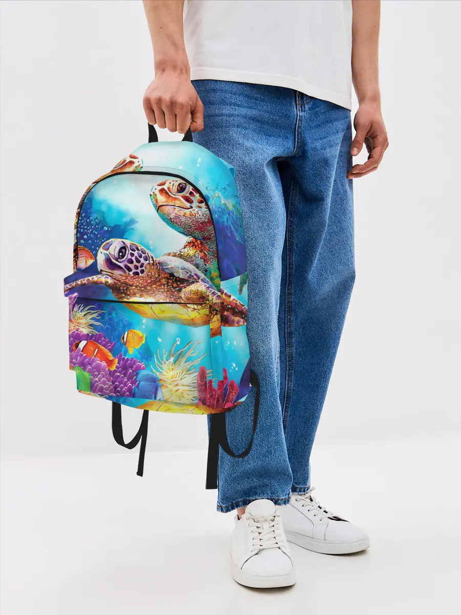 Рюкзак джинсовый / Морские черепахи