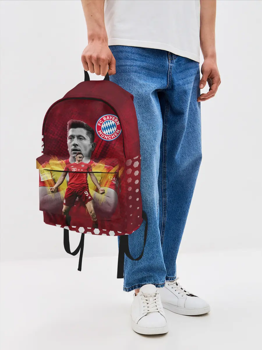 Рюкзак джинсовый / РОБЕРТ ЛЕВАНДОВСКИ / БАВАРИЯ