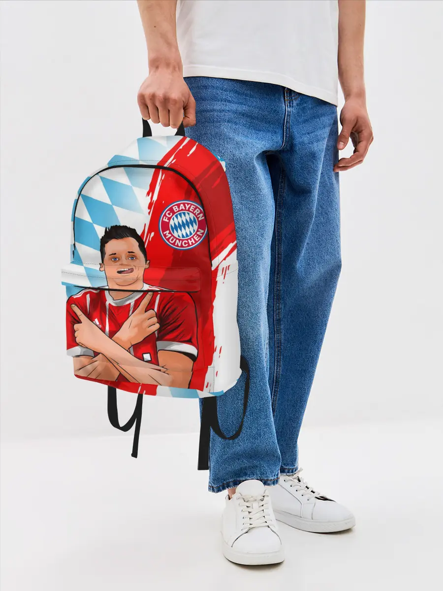 Рюкзак джинсовый / РОБЕРТ ЛЕВАНДОВСКИ / БАВАРИЯ