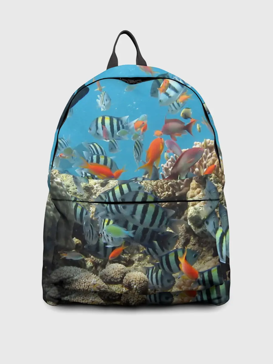 Рюкзак джинсовый / Коралловые рыбки