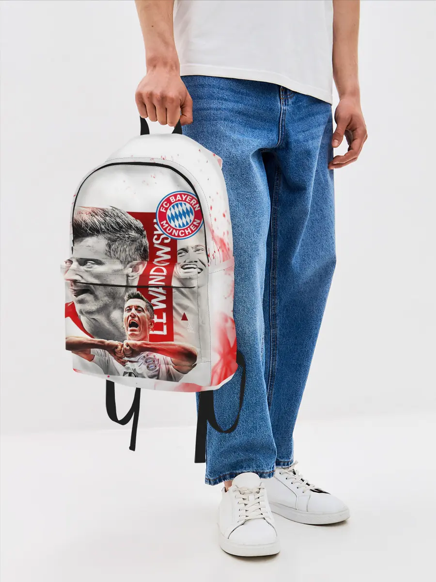 Рюкзак джинсовый / РОБЕРТ ЛЕВАНДОВСКИ / БАВАРИЯ