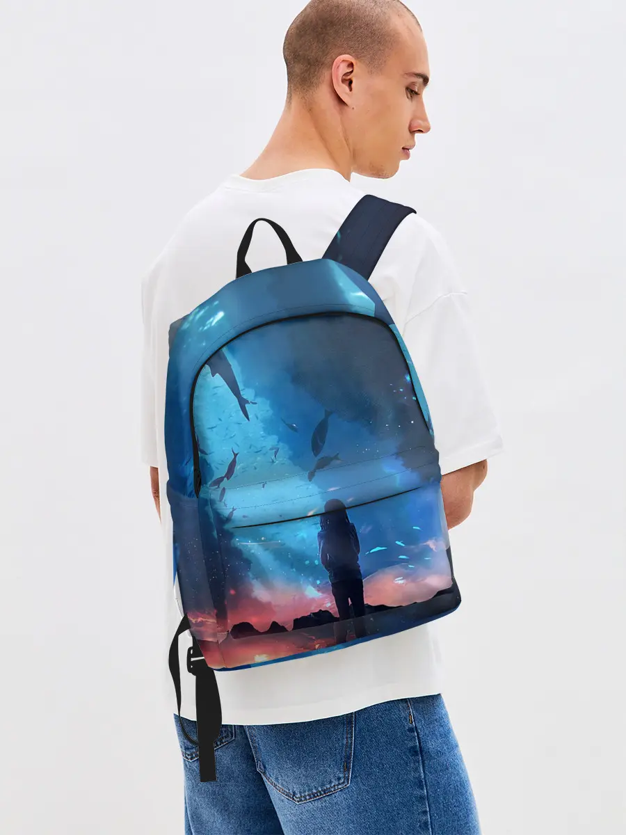 Рюкзак джинсовый / Подводный мир | Силуэт
