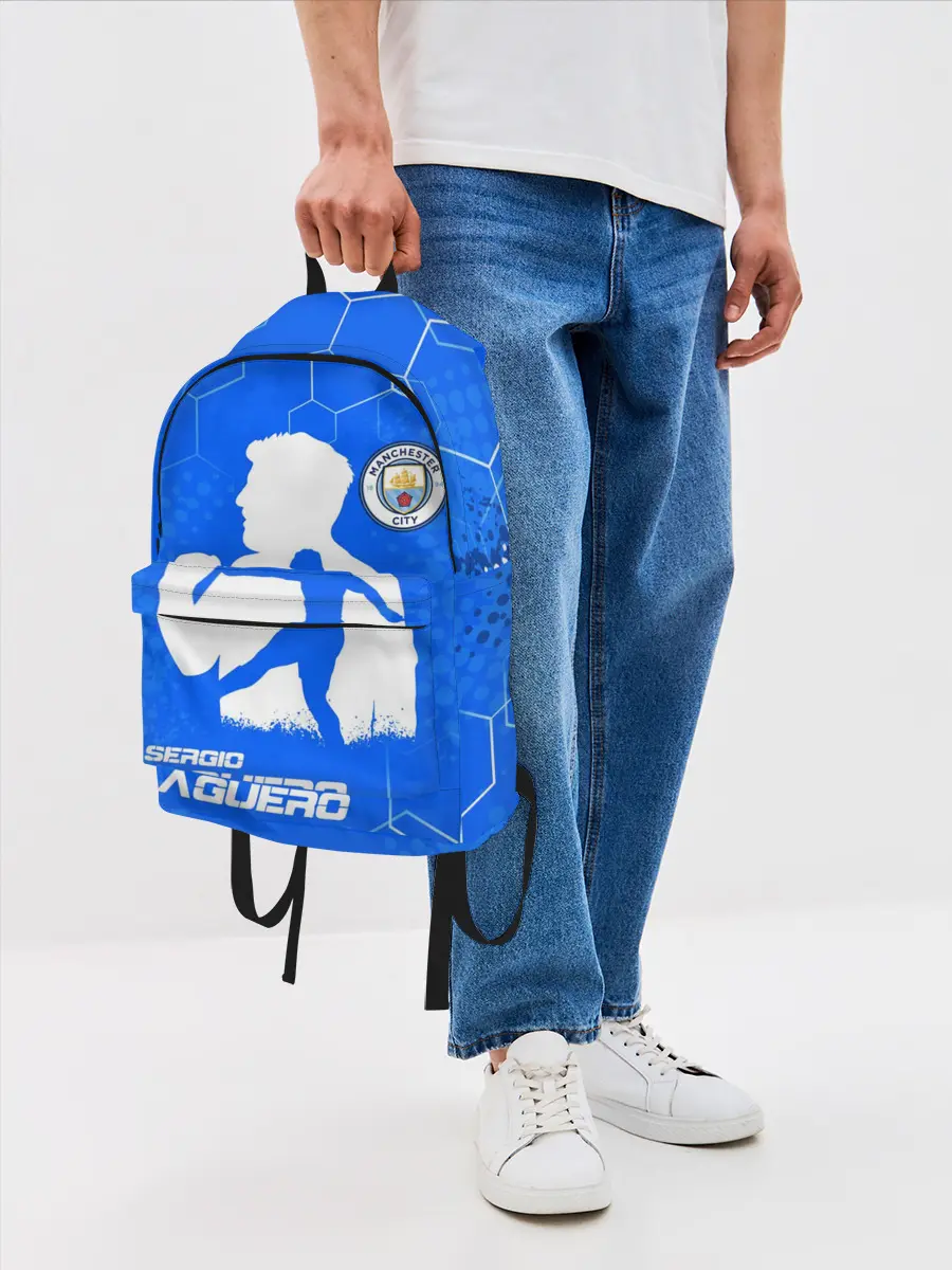 Рюкзак джинсовый / СЕРХИО АГУЭРО / МАНЧЕСТЕР СИТИ
