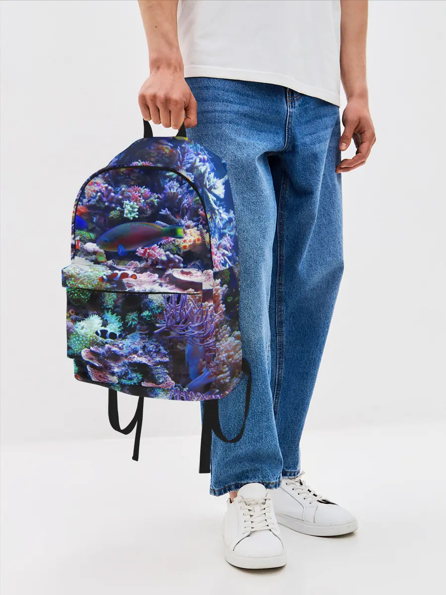 Рюкзак джинсовый / Коралловые рыбки