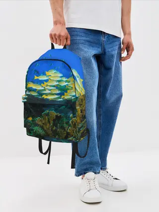 Рюкзак джинсовый / Коралловые рыбки