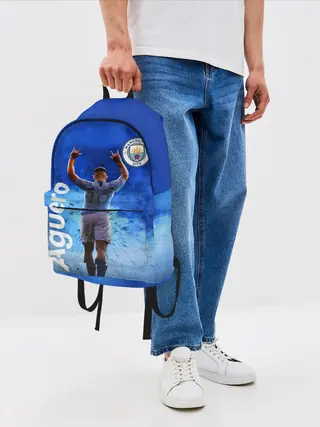 Рюкзак джинсовый / СЕРХИО АГУЭРО / МАНЧЕСТЕР СИТИ