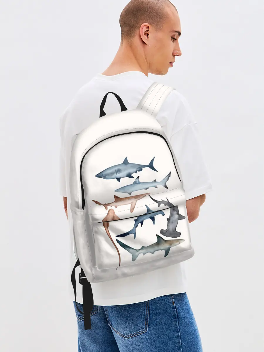 Рюкзак джинсовый / акулы