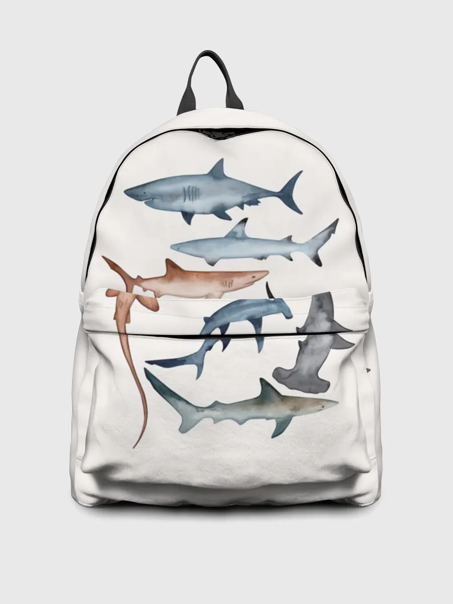 Рюкзак джинсовый / акулы