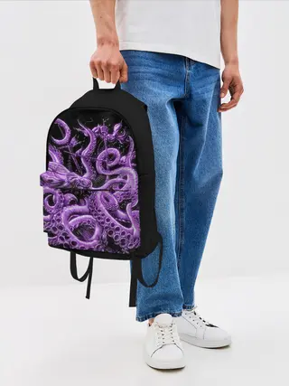 Рюкзак джинсовый / Фиолетовый Кракен