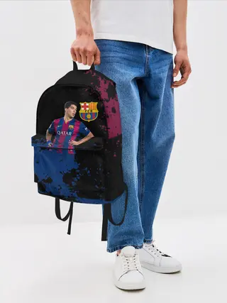 Рюкзак джинсовый / Barcelona: Луис Суарес.