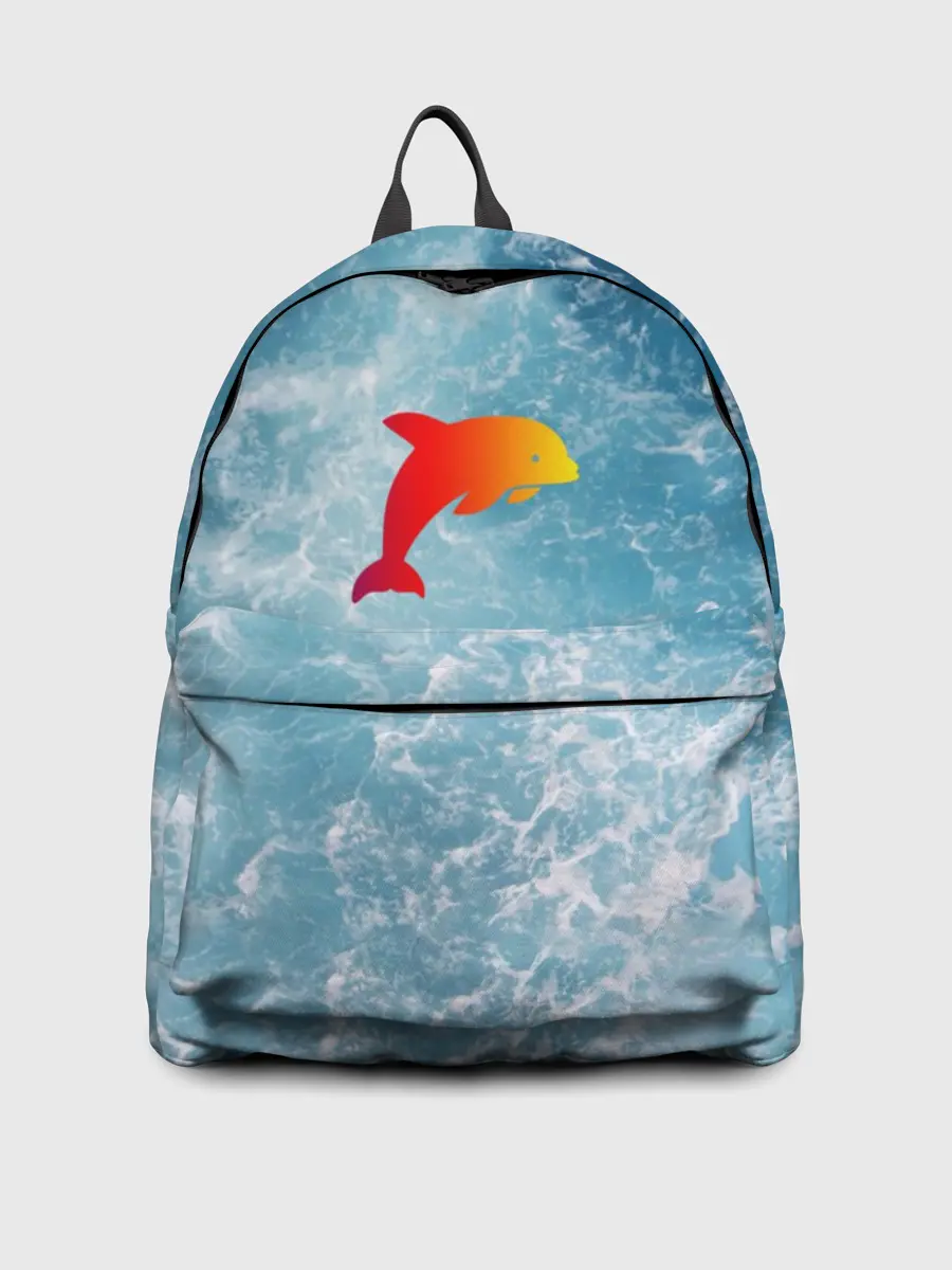 Рюкзак джинсовый / Дельфин в море