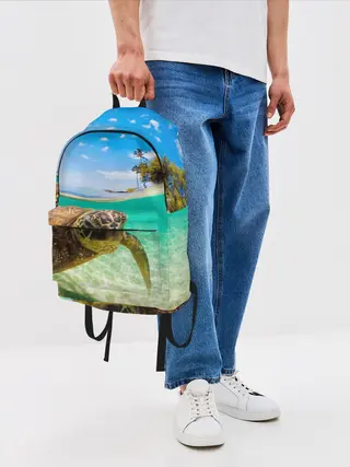 Рюкзак джинсовый / Морская черепашка