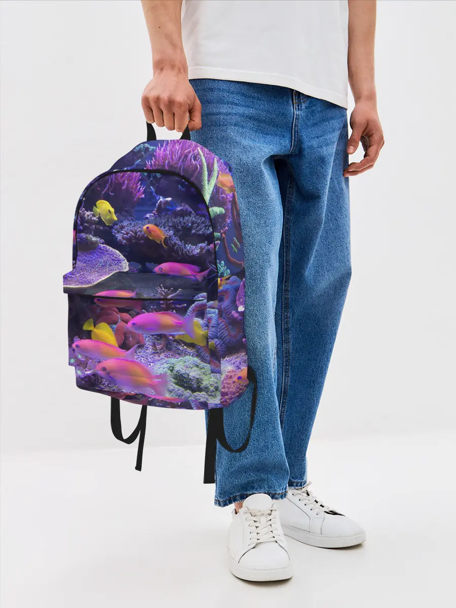 Рюкзак джинсовый / Коралловые рыбки