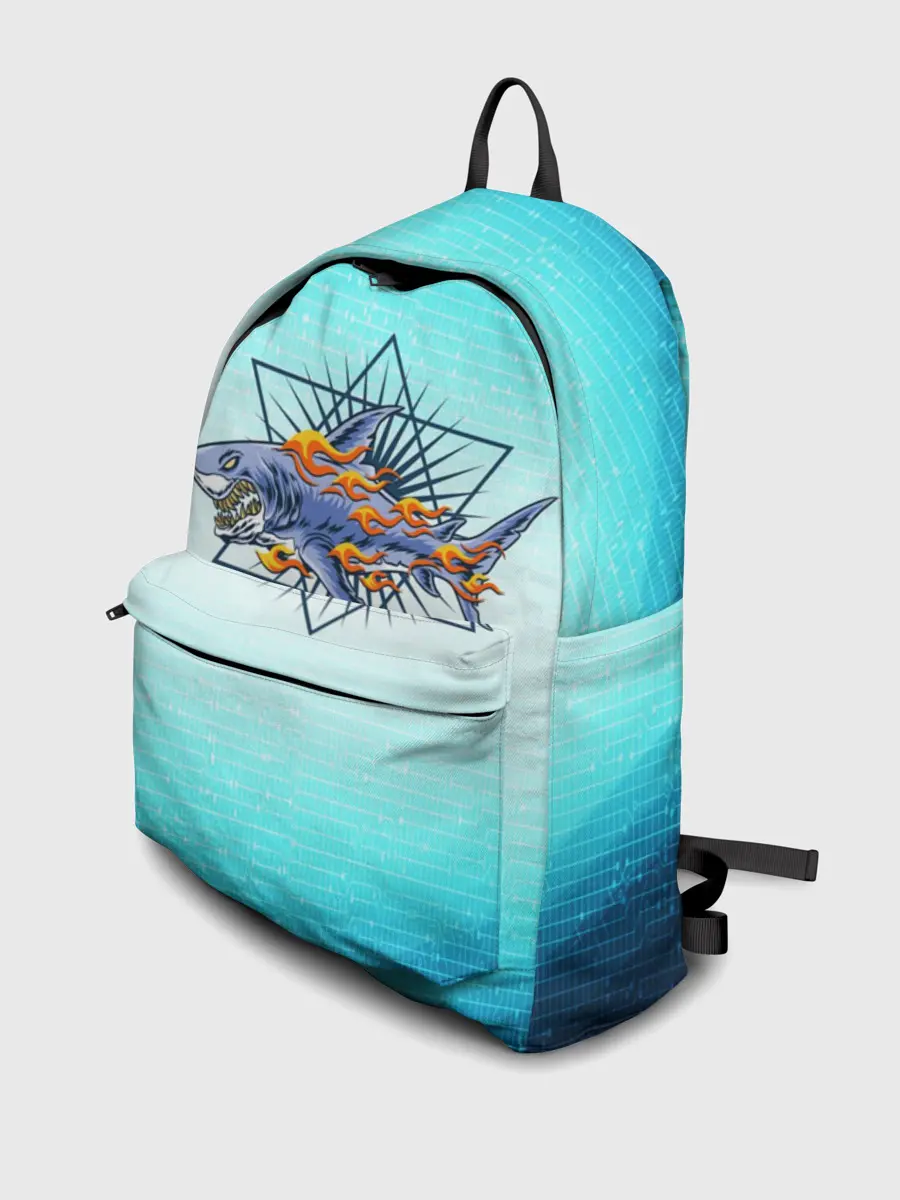 Рюкзак джинсовый / Акула в огне