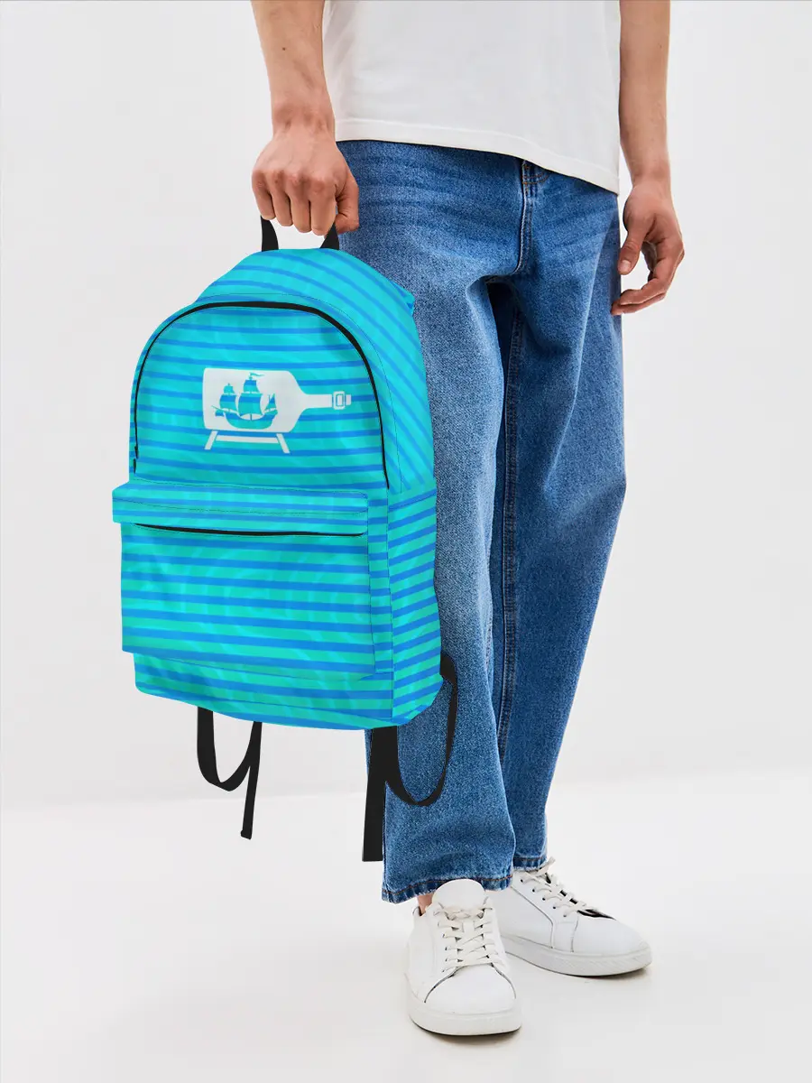 Рюкзак джинсовый / Кораблик в бутылке