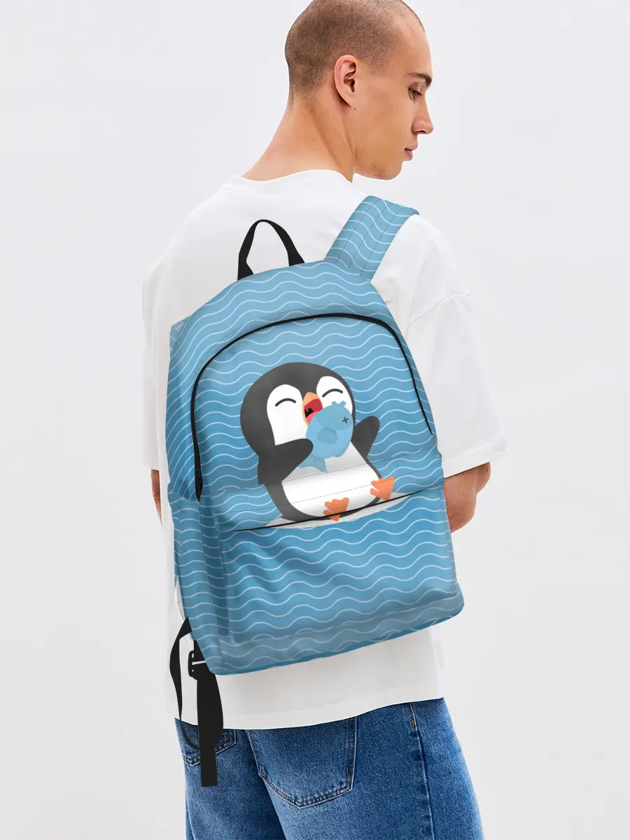 Рюкзак джинсовый / Пингвин