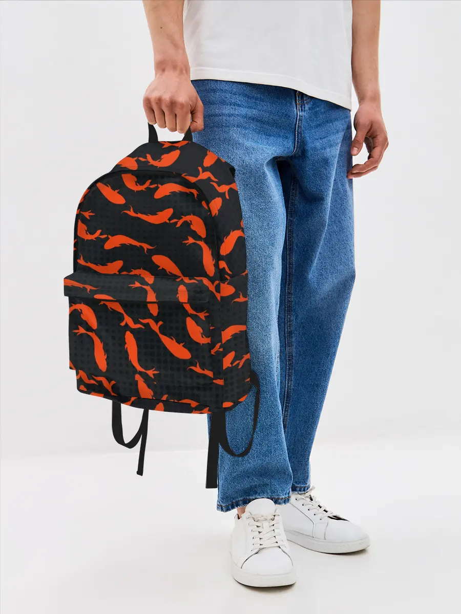 Рюкзак джинсовый / Красные рыбки
