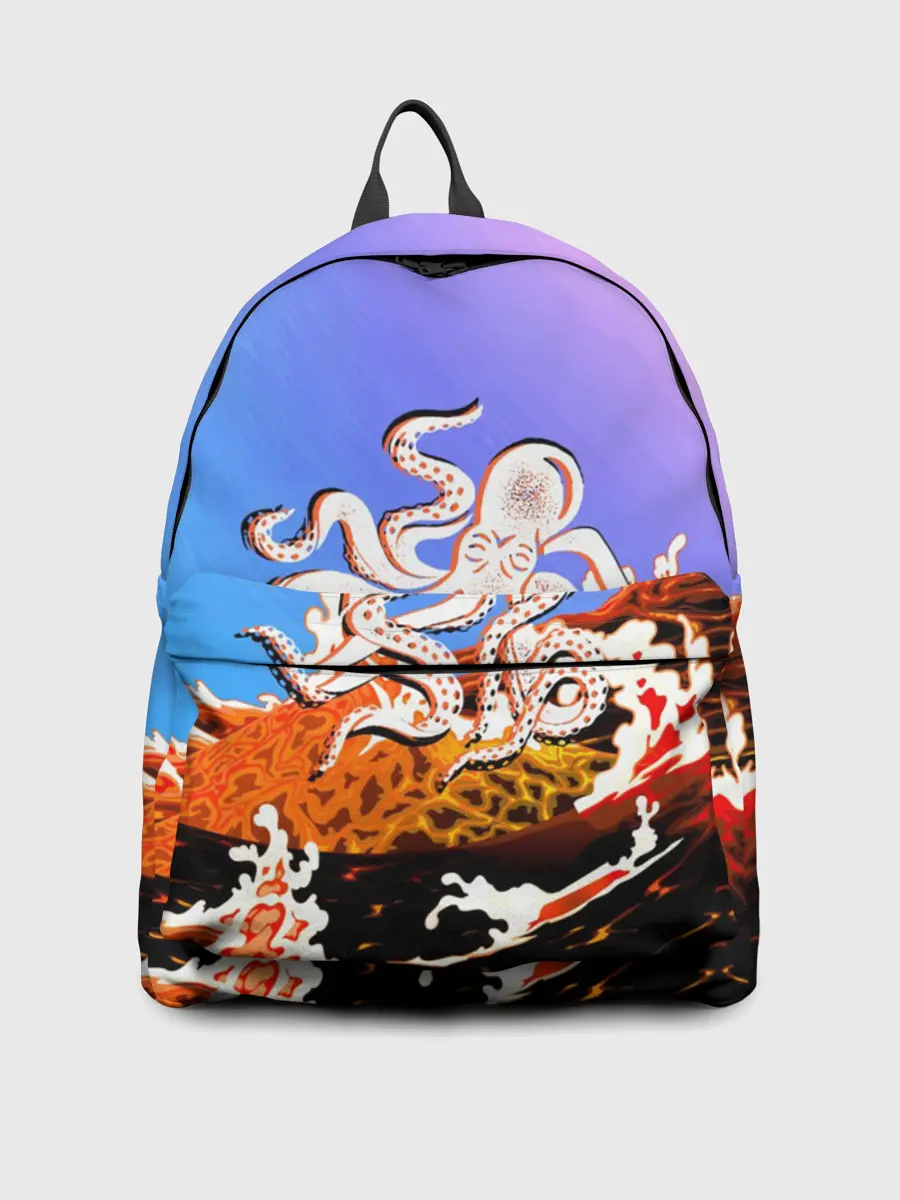 Рюкзак джинсовый / Осьминог в Лаве | Градиент