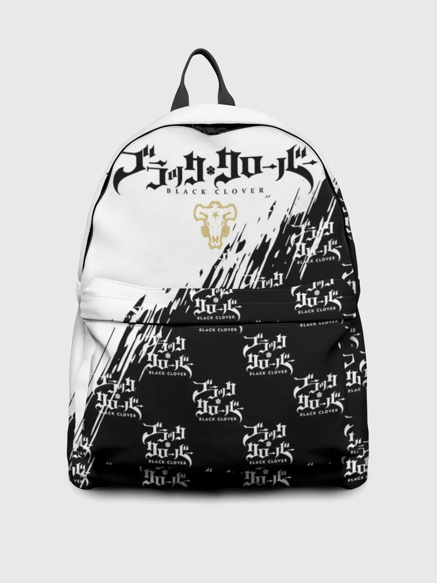 Рюкзак джинсовый / Чёрный клевер черно-белый разрыв