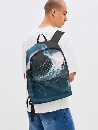 Рюкзак джинсовый / Рисунок медуза