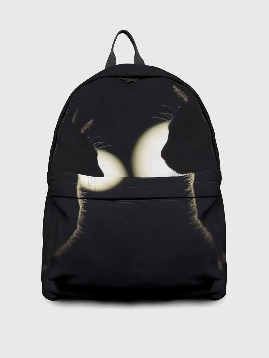 Рюкзак джинсовый / Пара | Силуэты черных кошек