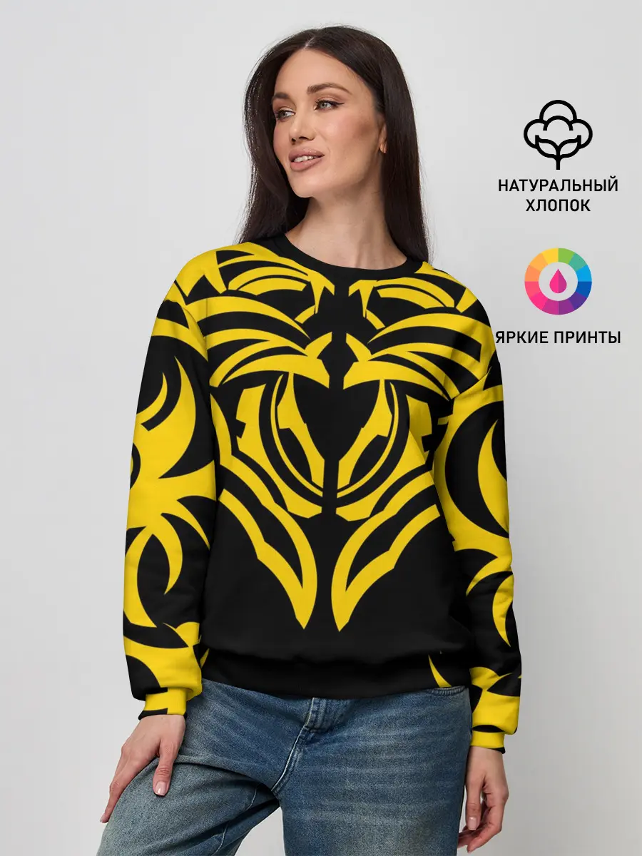 Женский свитшот / Узор жёлтый