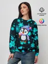 Женский свитшот / Новогодний пингвин