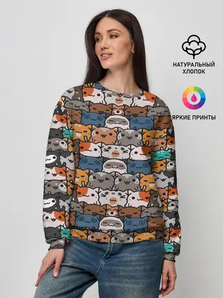Женский свитшот / Котейки